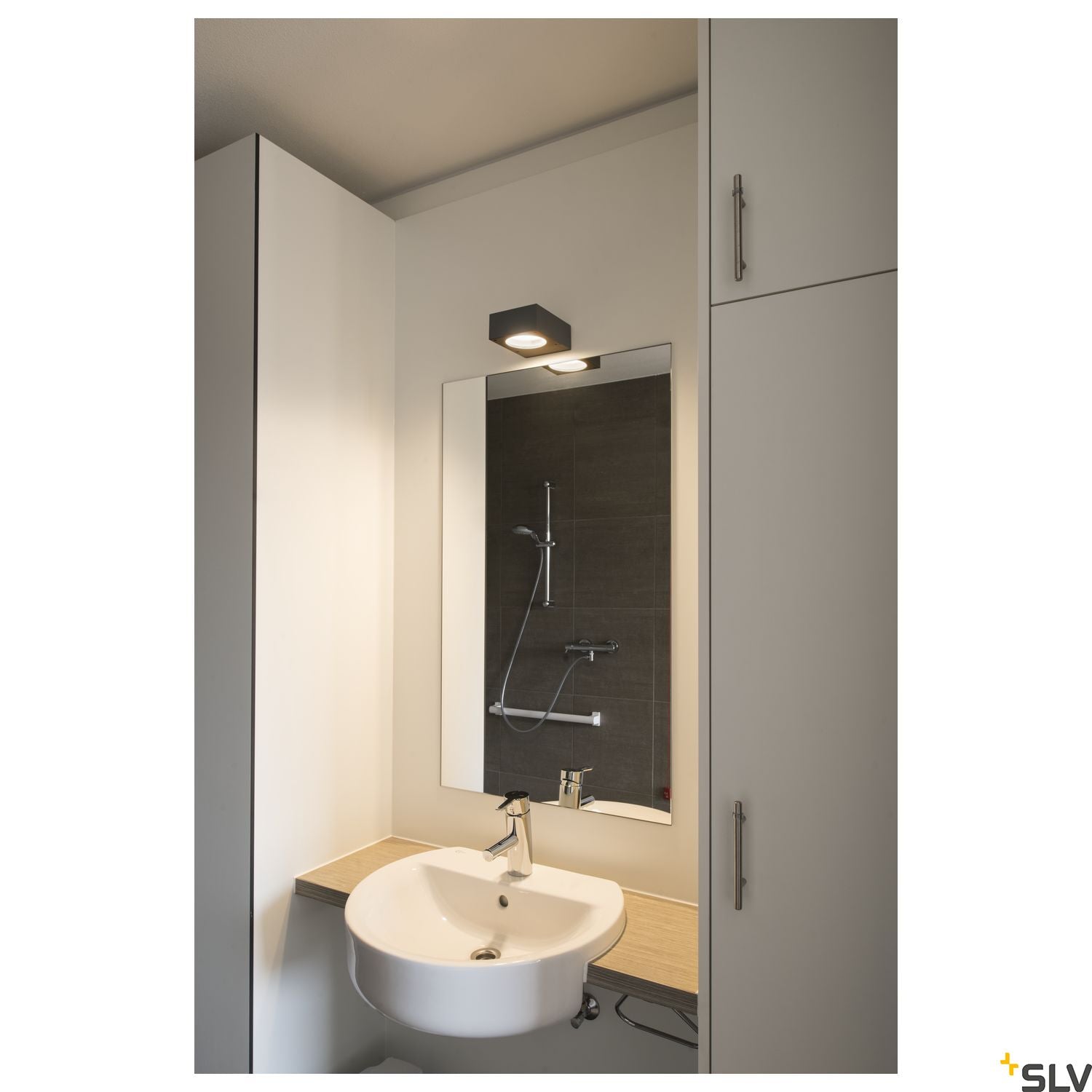 SLV QUADRASYL WL 15 wall light, square, anthracite, GX53, max. 11W, IP44 232285