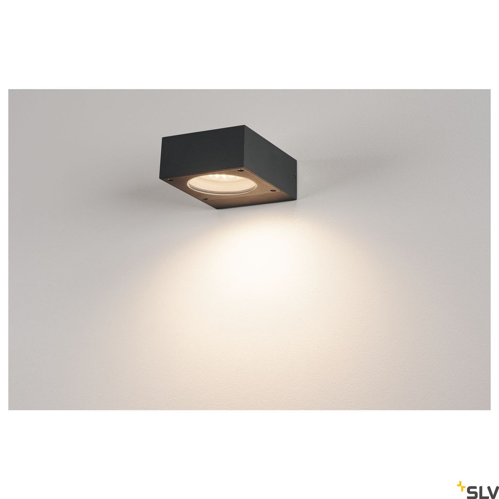 SLV QUADRASYL WL 15 wall light, square, anthracite, GX53, max. 11W, IP44 232285