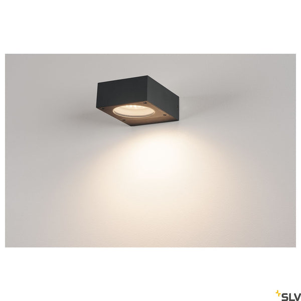 SLV QUADRASYL WL 15 wall light, square, anthracite, GX53, max. 11W, IP44 232285