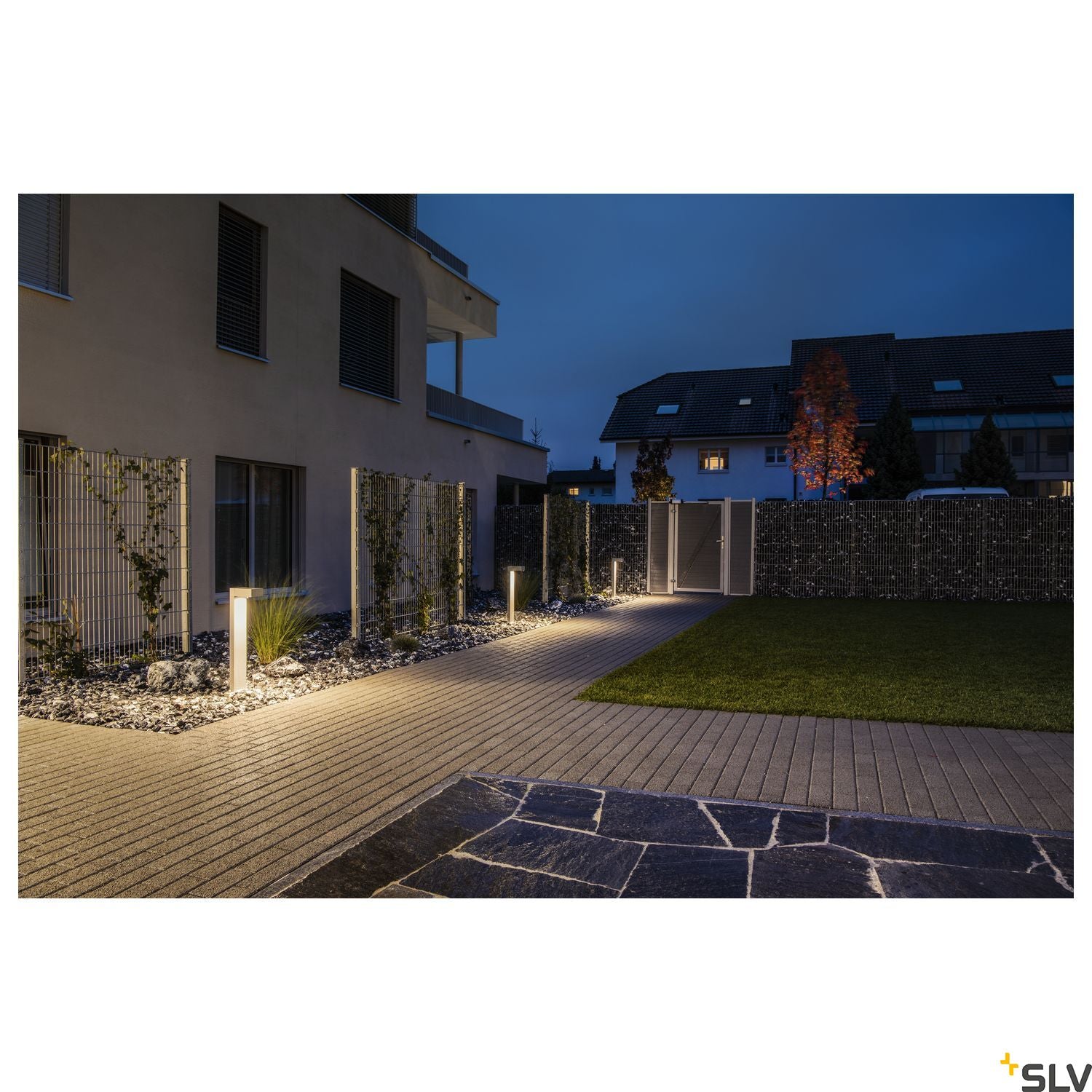 SLV QUADRASYL SL 75 path light, square, silver-grey, GX53, max. 11W, IP44 232294