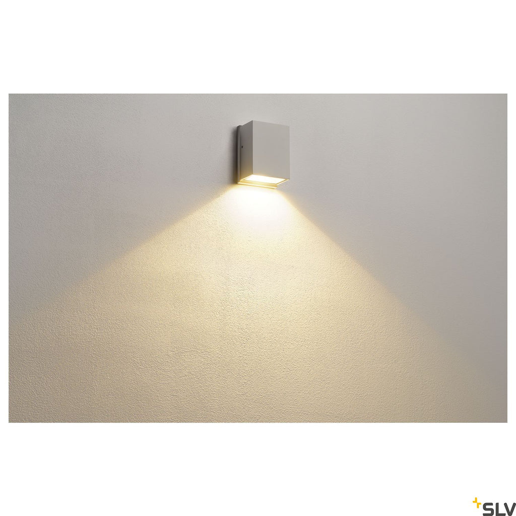 SLV QUAD 1 XL wall light, square, white, 3.2W COB LED, 3000K, IP44 232431