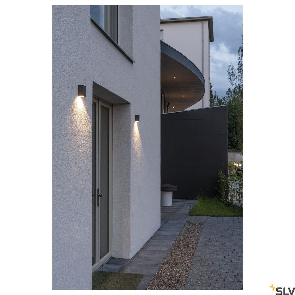 SLV QUAD 1 XL wall light, square, anthracite, 3.2W COB LED, 3000K, IP44 232435