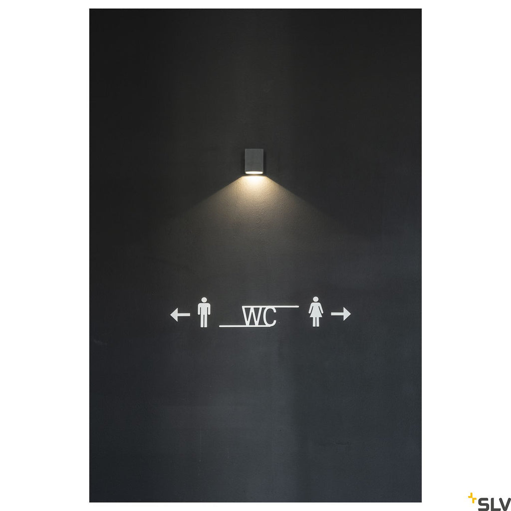 SLV QUAD 1 XL wall light, square, anthracite, 3.2W COB LED, 3000K, IP44 232435