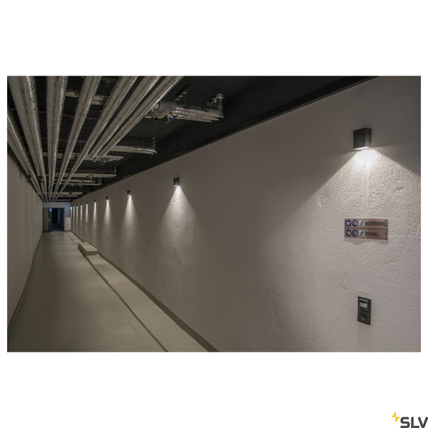 SLV QUAD 1 XL wall light, square, anthracite, 3.2W COB LED, 3000K, IP44 232435