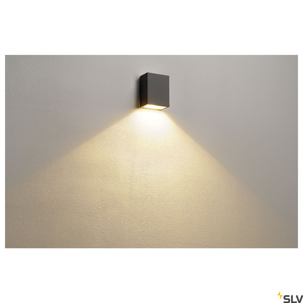 SLV QUAD 1 XL wall light, square, anthracite, 3.2W COB LED, 3000K, IP44 232435