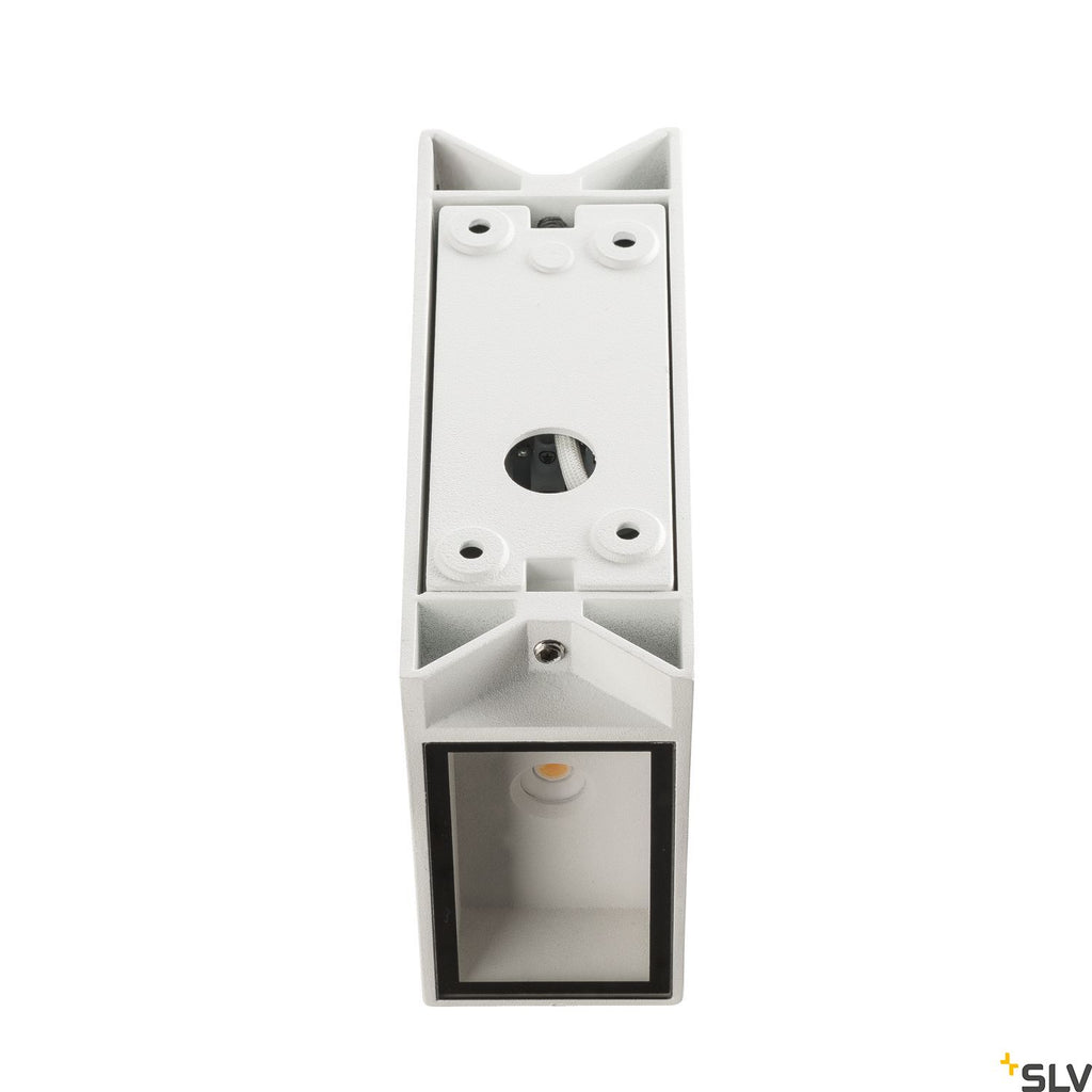 SLV QUAD 2 XL wall light, square, white, 2x 3.2W COB LED, 3000K, IP44, up/down 232441