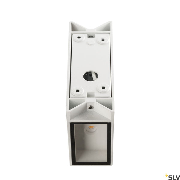 SLV QUAD 2 XL wall light, square, white, 2x 3.2W COB LED, 3000K, IP44, up/down 232441