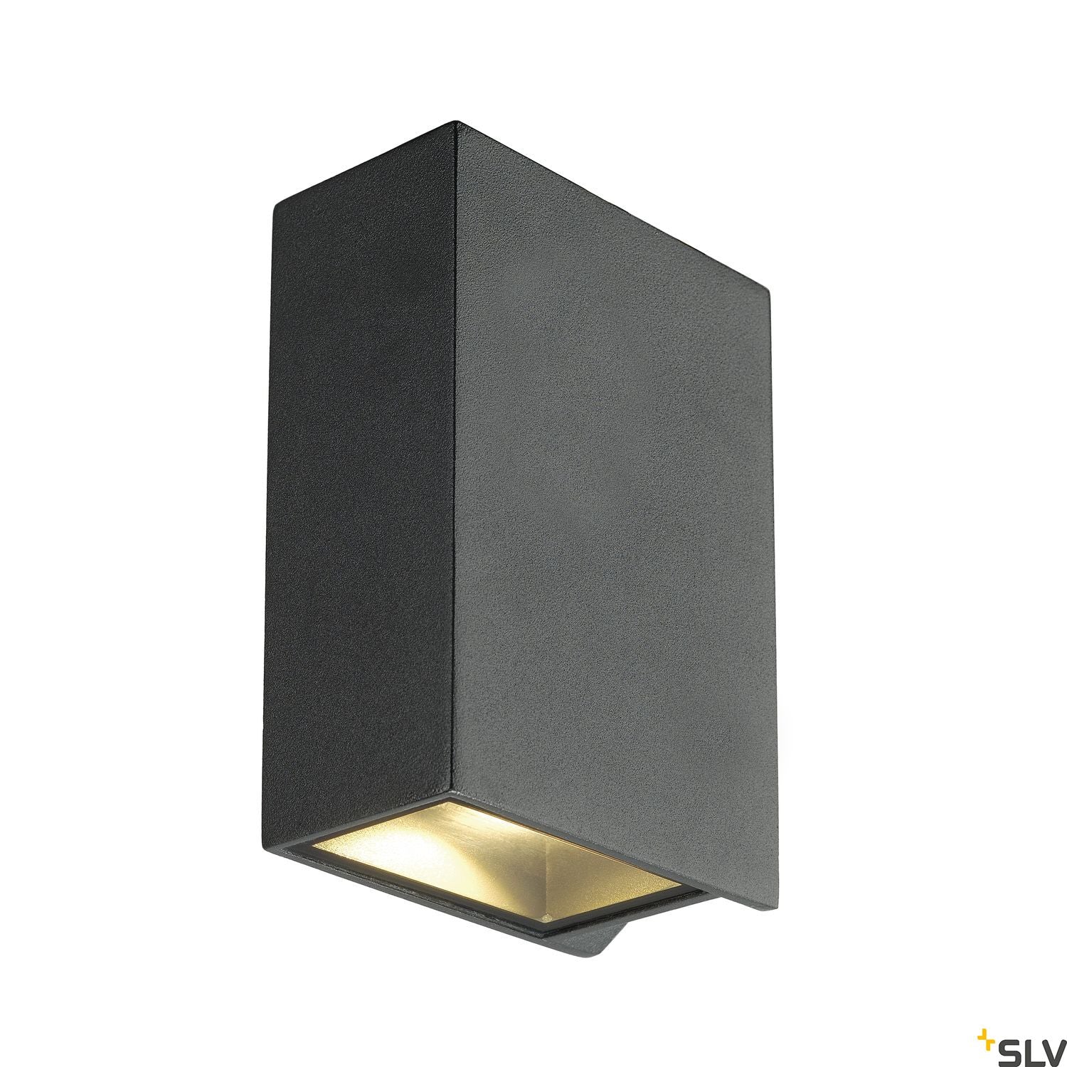 SLV QUAD 2 XL wall light, square, anthracite, 2x 3.2W COB LED, 3000K, IP44, up/down 232445