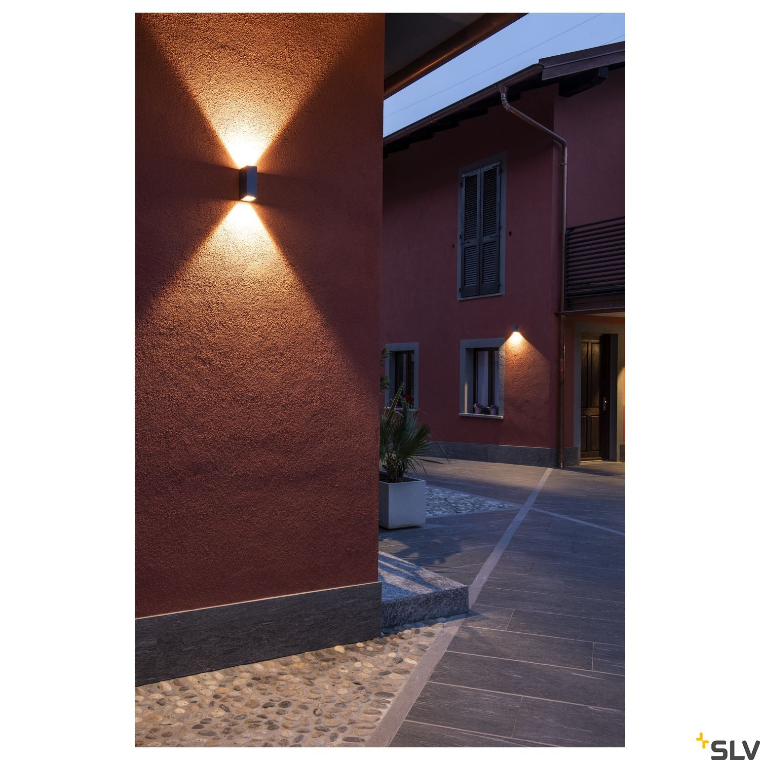 SLV QUAD 2 XL wall light, square, anthracite, 2x 3.2W COB LED, 3000K, IP44, up/down 232445