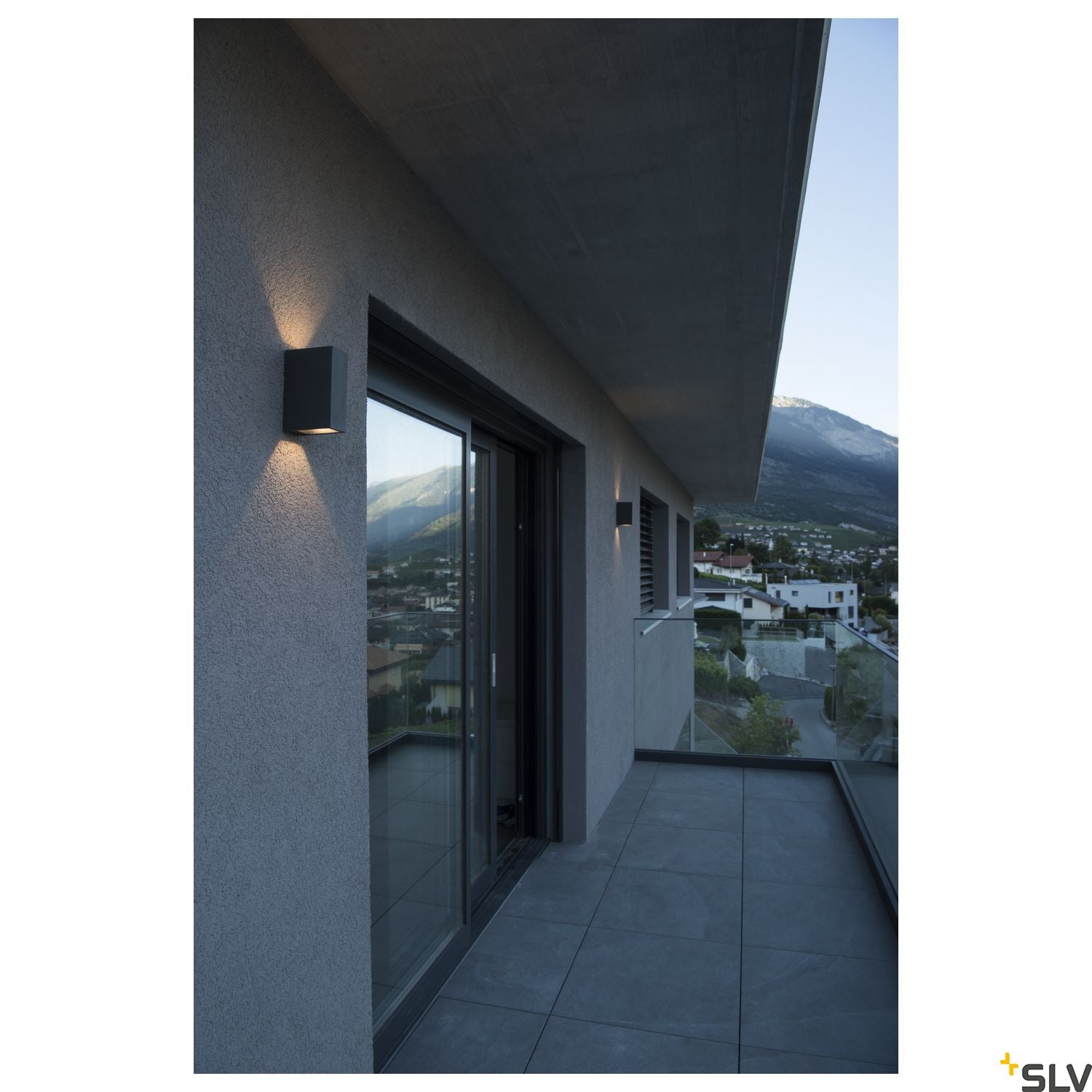 SLV QUAD 2 XL wall light, square, anthracite, 2x 3.2W COB LED, 3000K, IP44, up/down 232445