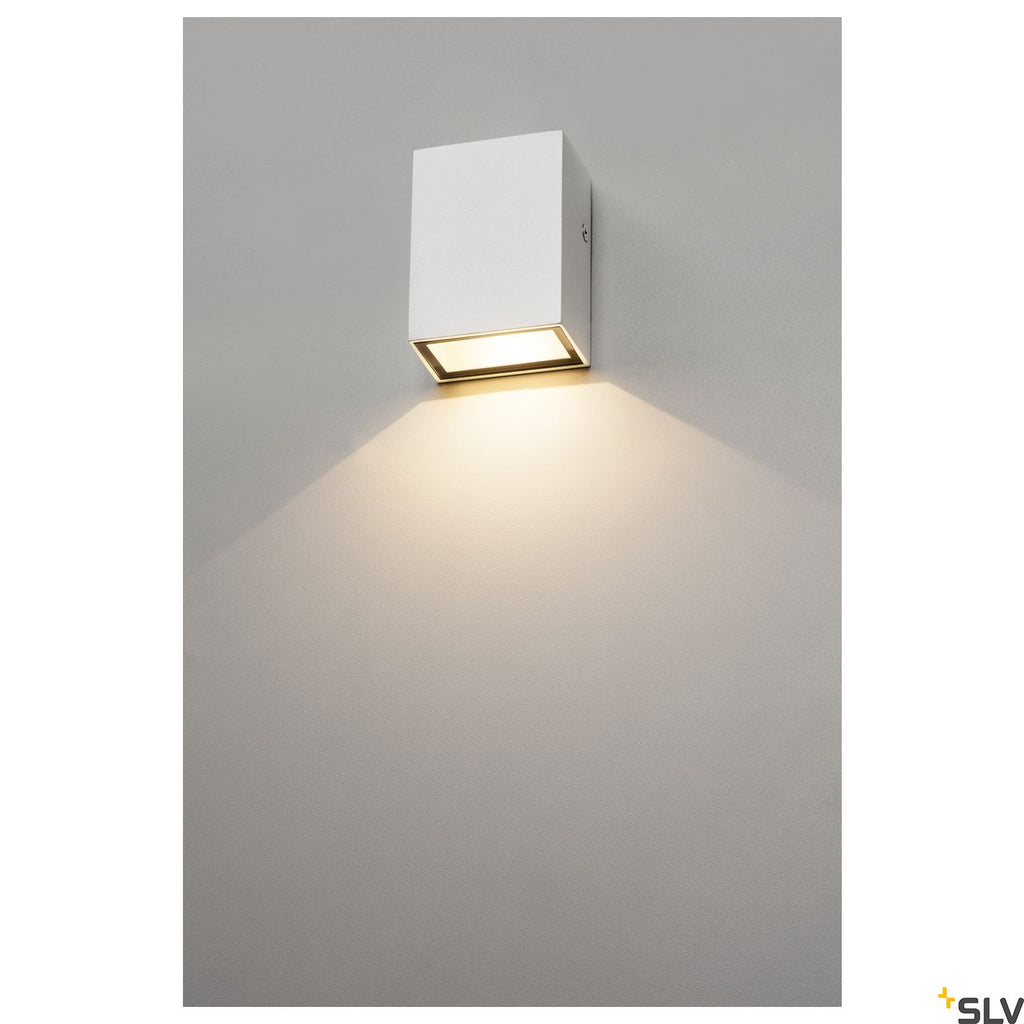 SLV QUAD 1 wall light, square, white, LED, 1x3W, 3000K, IP44 232461
