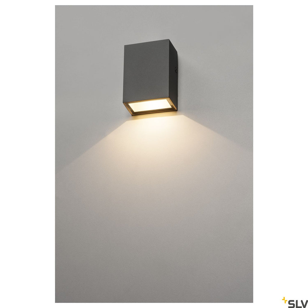 SLV QUAD 1 wall light, square, anthracite, LED, 1x3W, 3000K, IP44 232465