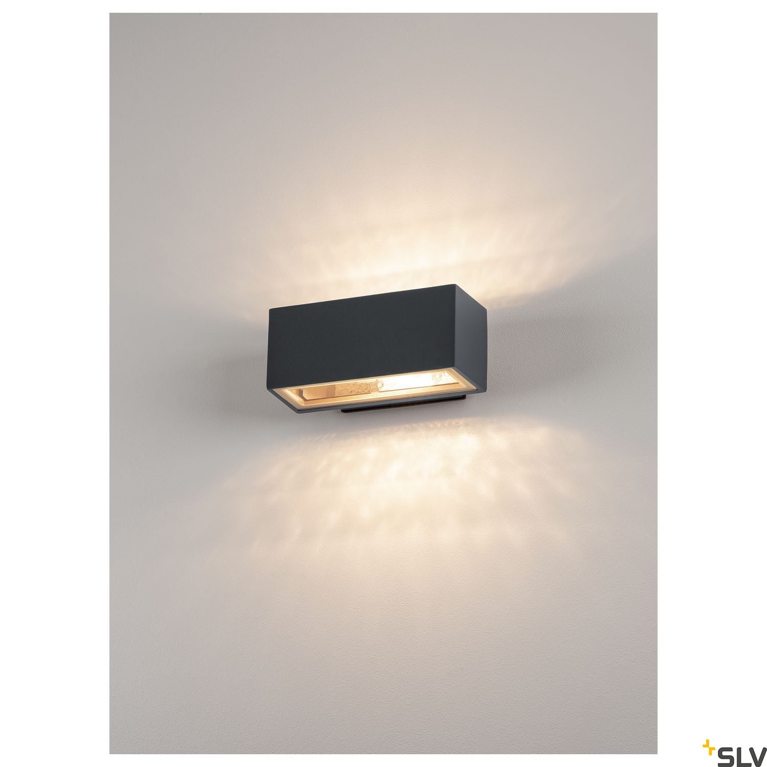 SLV BOX R7s wall light, square, anthracite, R7s, max. 80W, up-down, IP44 232485