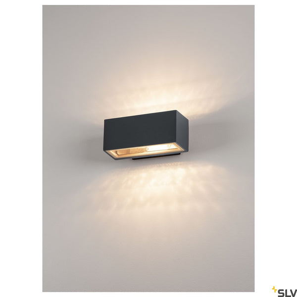 SLV BOX R7s wall light, square, anthracite, R7s, max. 80W, up-down, IP44 232485