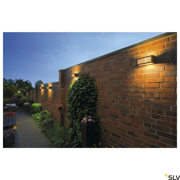 SLV BOX-L E27 wall light, square, anthracite, E27, max. 18W, IP44 232495