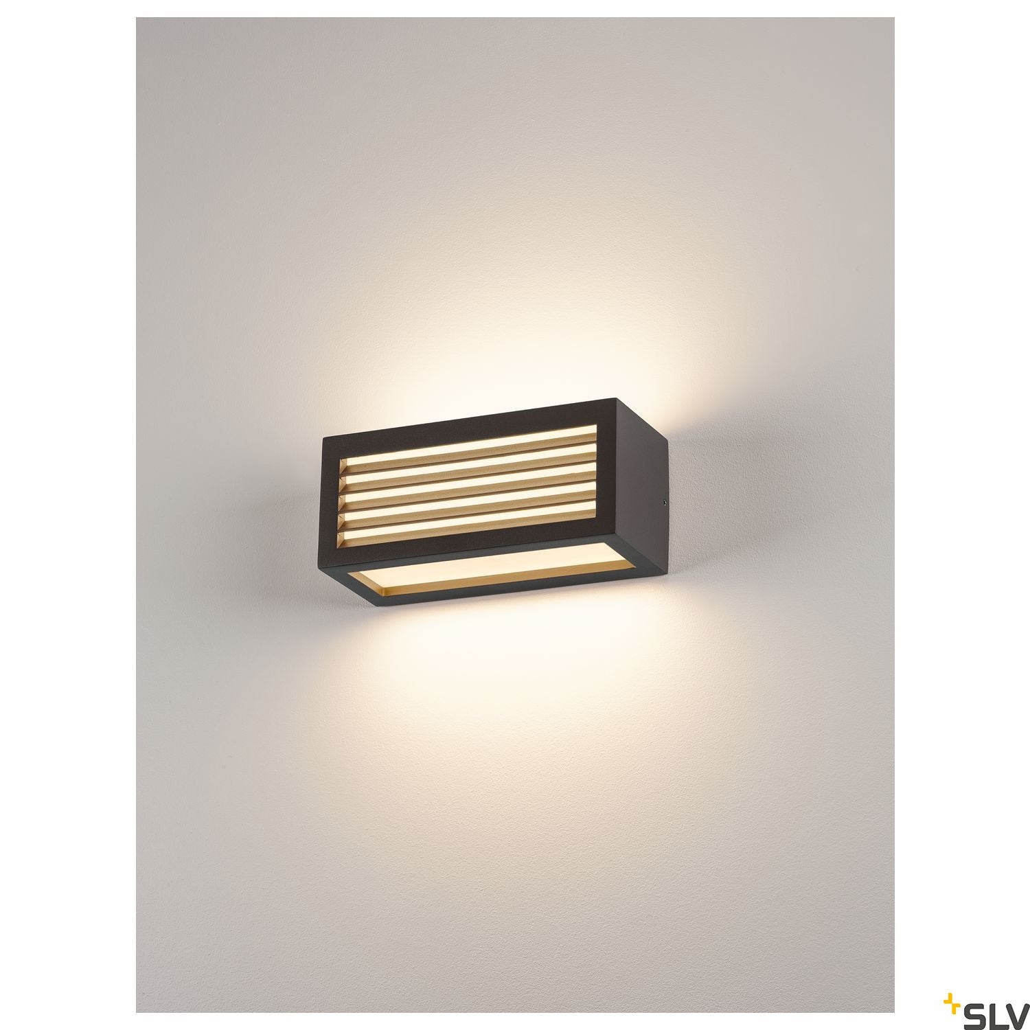 SLV BOX-L E27 wall light, square, anthracite, E27, max. 18W, IP44 232495
