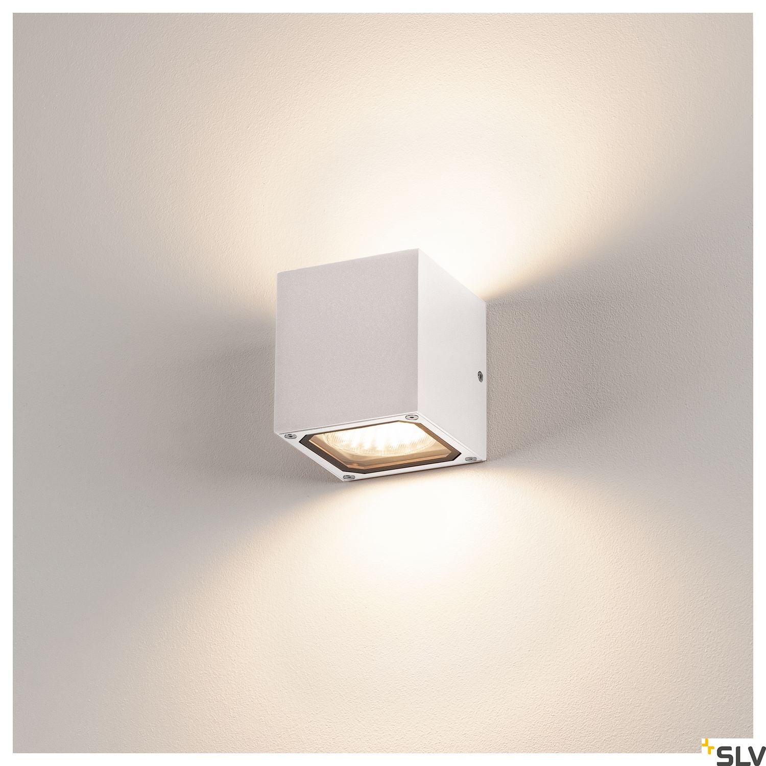 SLV SITRA CUBE wall light, white, GX53, max. 9W, IP44 232531