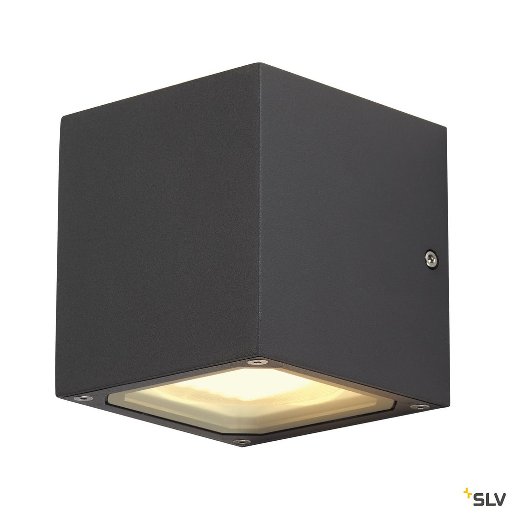 SLV SITRA CUBE wall light, anthracite, GX53, max. 9W, IP44 232535