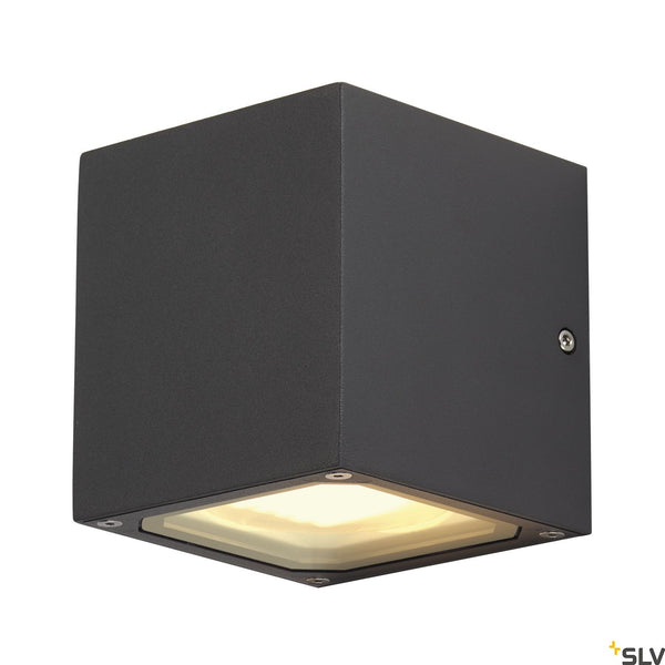 SLV SITRA CUBE wall light, anthracite, GX53, max. 9W, IP44 232535