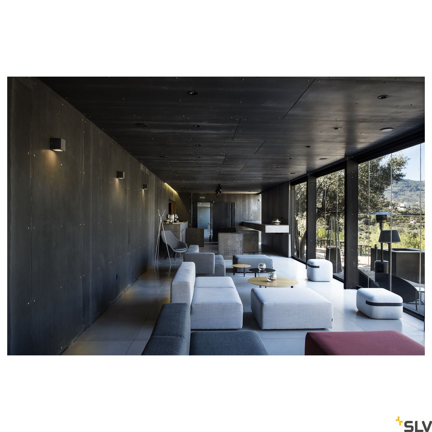 SLV SITRA CUBE wall light, anthracite, GX53, max. 9W, IP44 232535