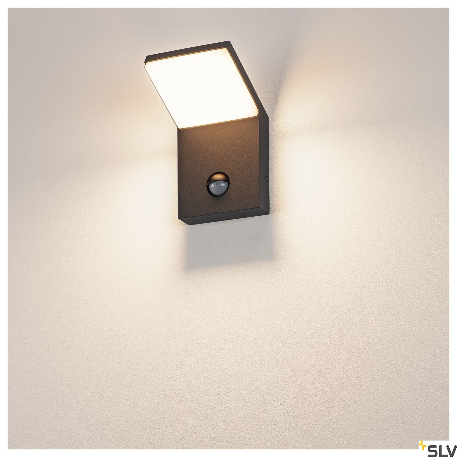 SLV ORDI LED wall light, anthracite, SMD LED, 3000K, IP44, with motion sensor 232915