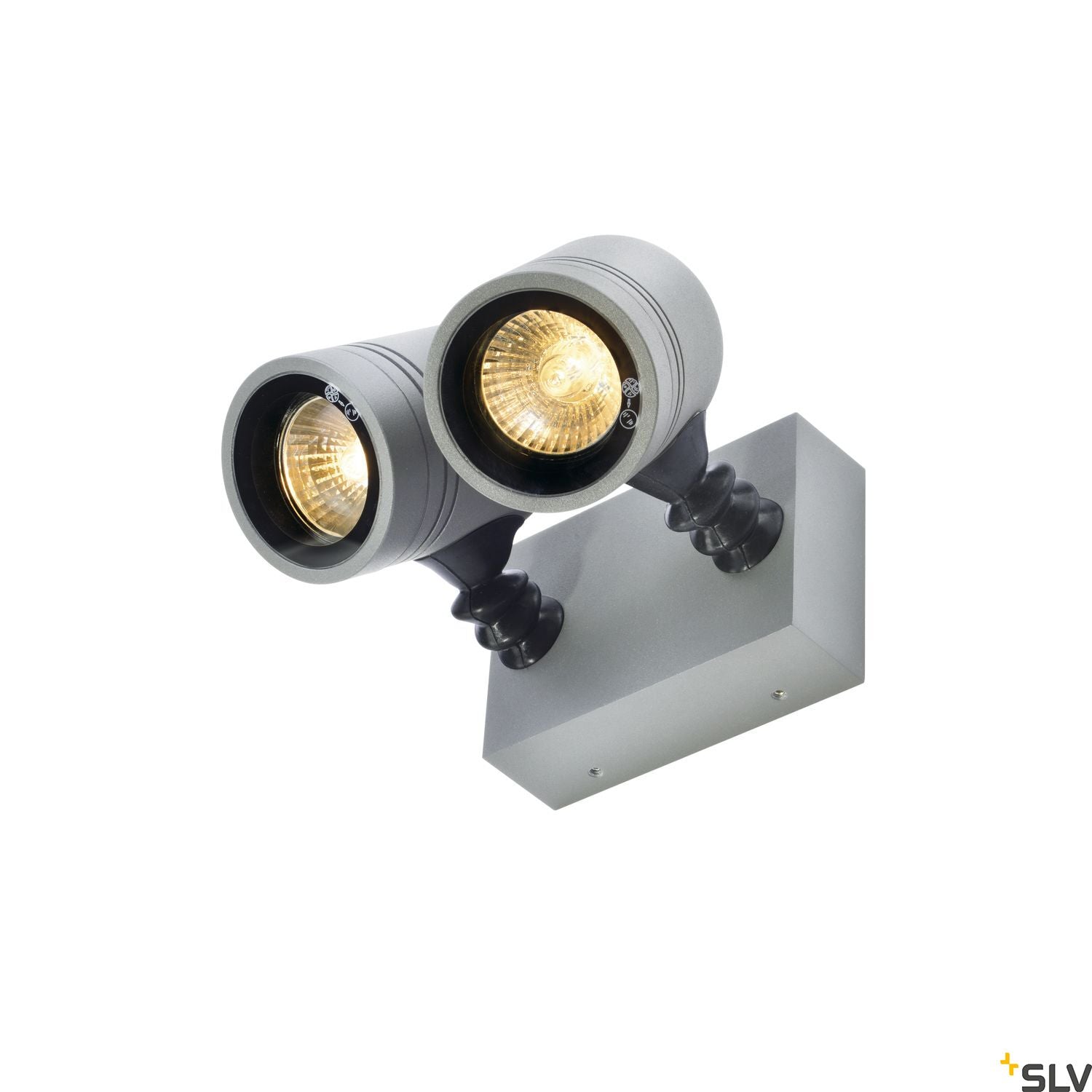 SLV NEW MYRA WALL SPOT, silver-grey, 2x GU10, max. 2x 50W, IP55 233094