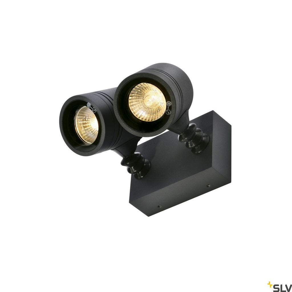SLV NEW MYRA WALL SPOT, anthracite , 2x GU10, max. 2x 50W, IP55 233095