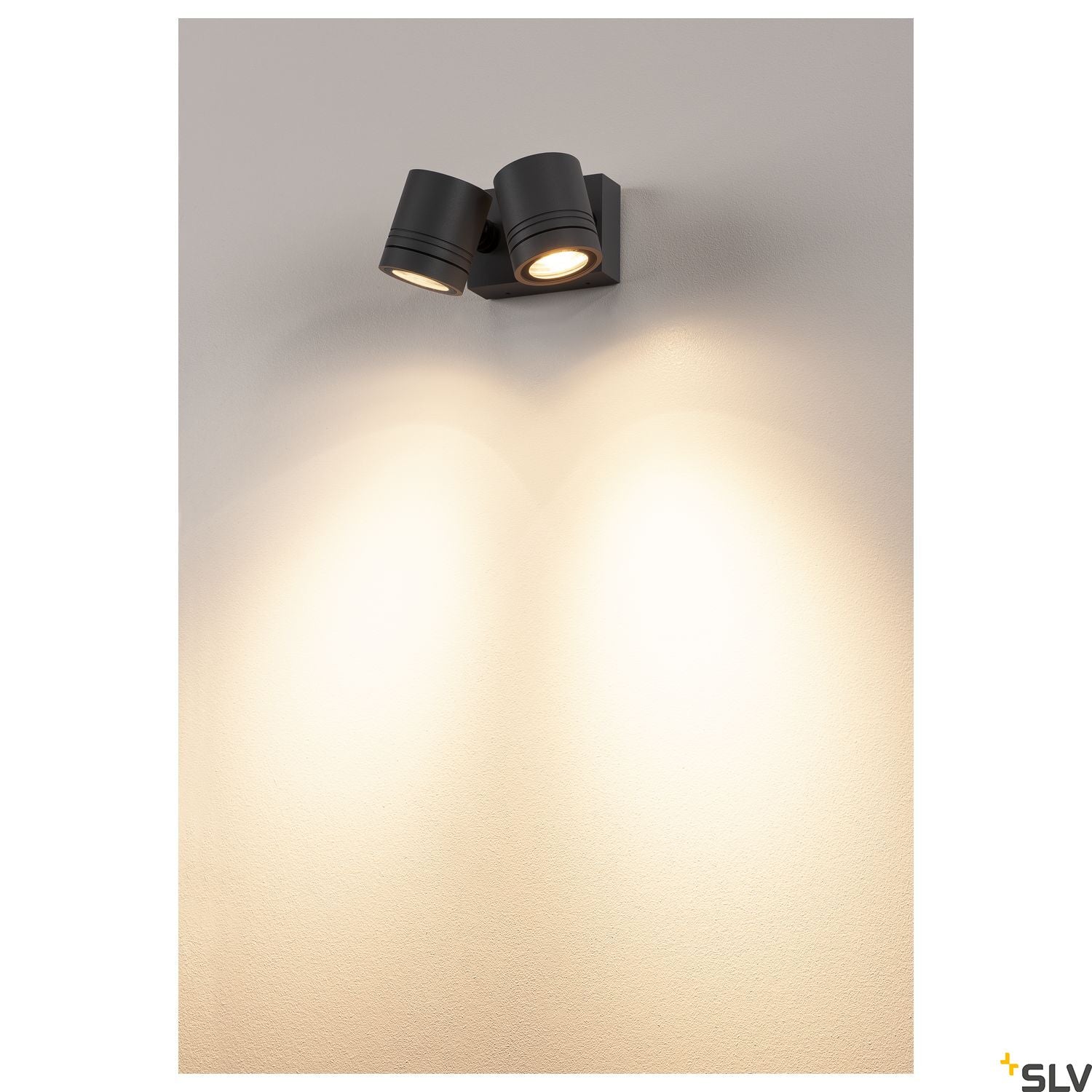 SLV NEW MYRA WALL SPOT, anthracite , 2x GU10, max. 2x 50W, IP55 233095