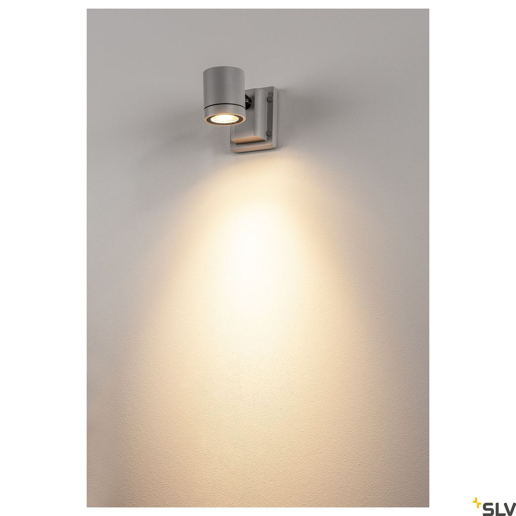 SLV NEW MYRA WALL LIGHT, silver-grey, GU10, max. 50W, IP55 233104