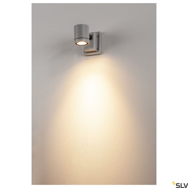 SLV NEW MYRA WALL LIGHT, silver-grey, GU10, max. 50W, IP55 233104