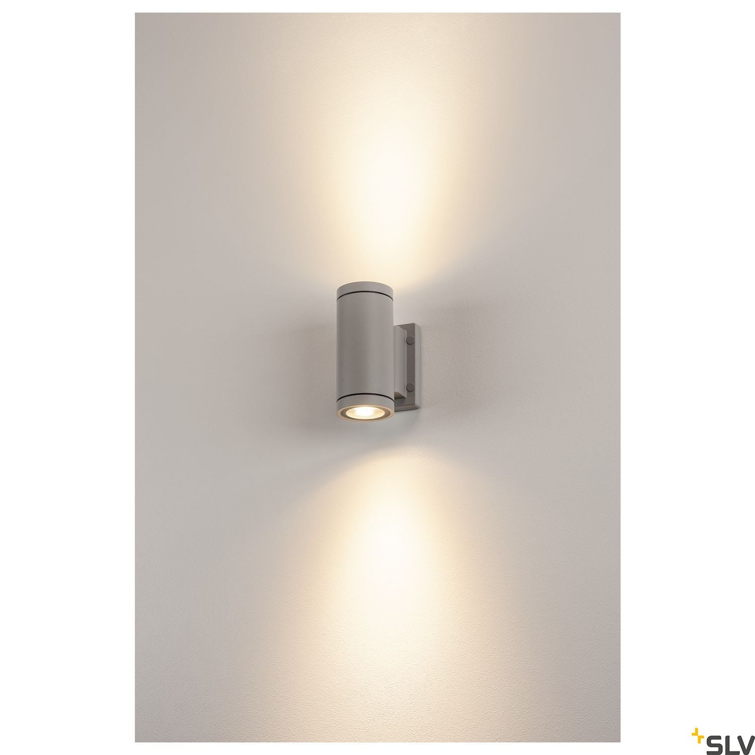 SLV NEW MYRA UP/DOWN wall light, silver-grey, 2x GU10 , max 2x 35W, IP55 233114
