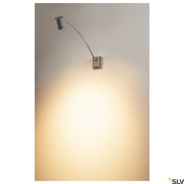 SLV NEW MYRA DISPLAY CURVE, silver-grey, GU10, max. 50W, IP55 233134