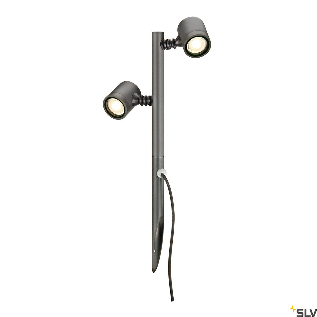 SLV NEW MYRA 2 lamp head, anthracite, 2x GU10, max. 2x 4W, IP44 233185