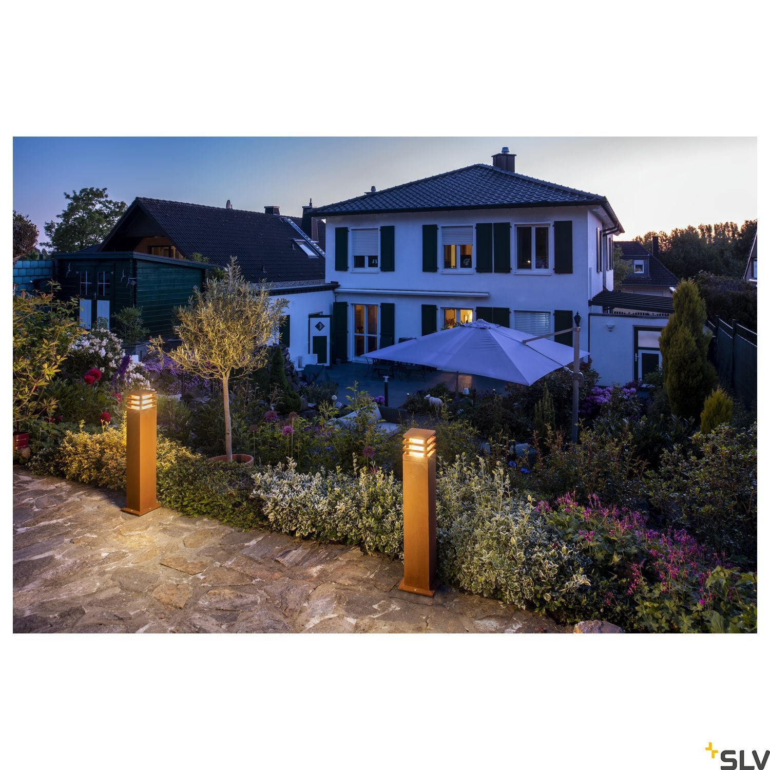 SLV RUSTY 70 LED SQUARE floor stand, rusted iron, 8.6W COB LED, 3000K, IP55 233437