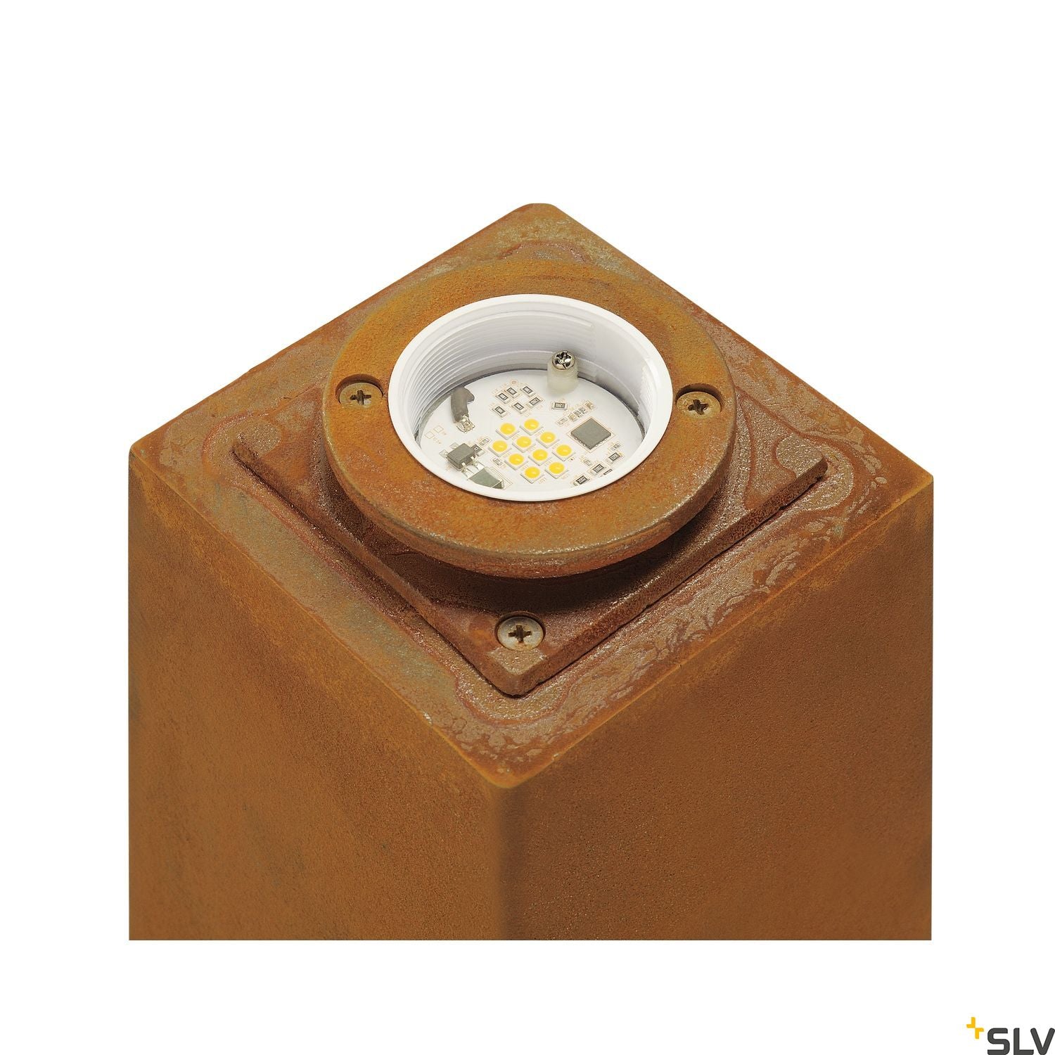 SLV RUSTY 70 LED SQUARE floor stand, rusted iron, 8.6W COB LED, 3000K, IP55 233437