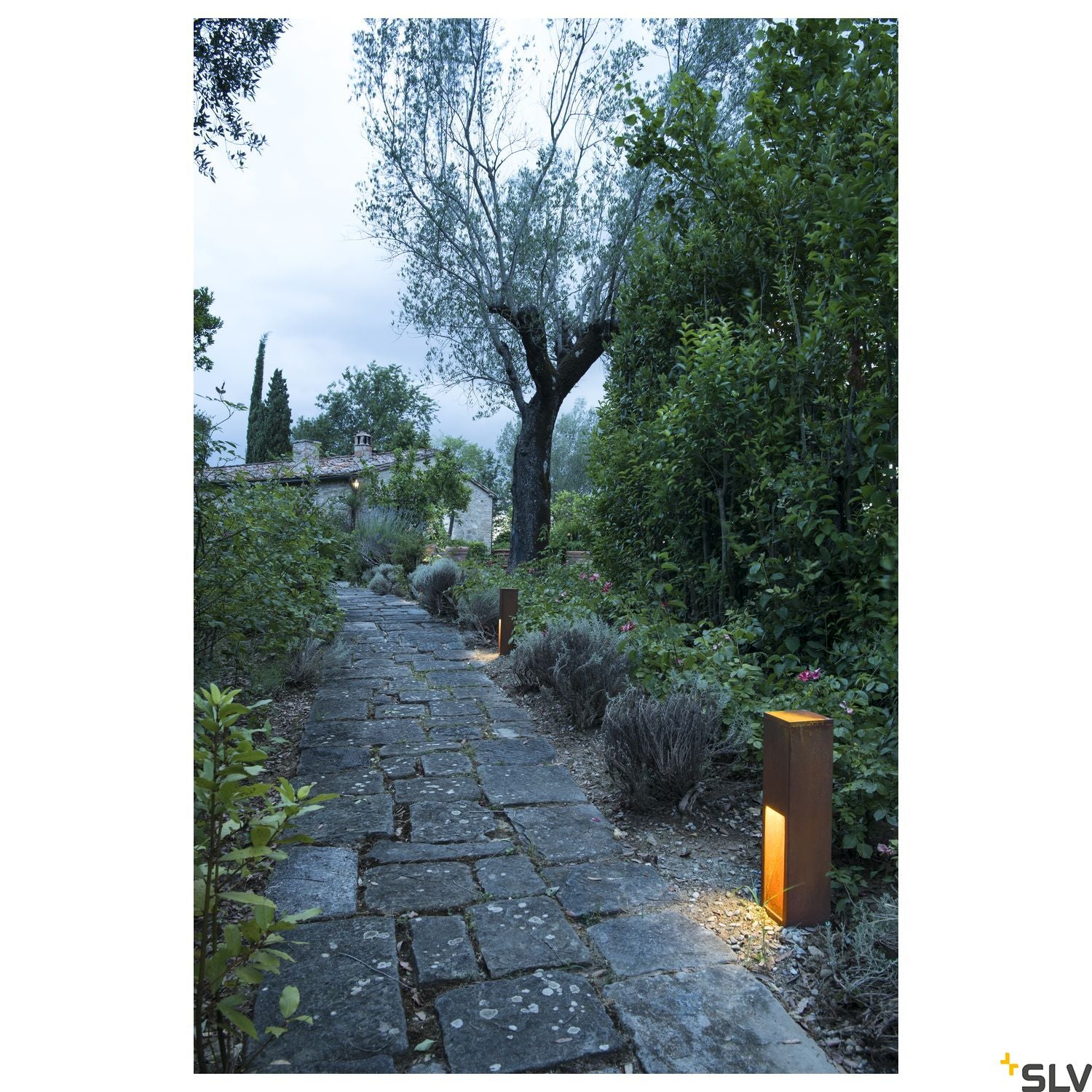 SLV RUSTY 50 LED SLOT floor stand, rusted iron, 8.6W COB LED, 3000K, IP55 233447