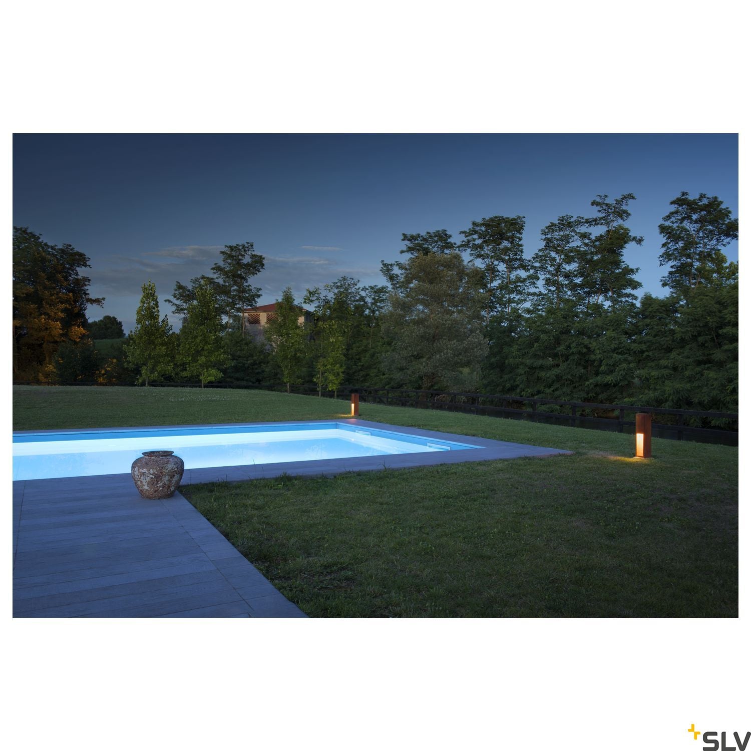 SLV RUSTY 50 LED SLOT floor stand, rusted iron, 8.6W COB LED, 3000K, IP55 233447