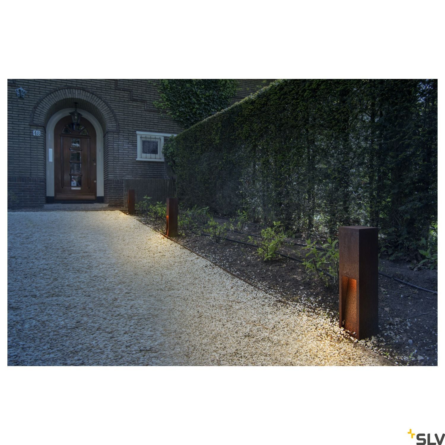 SLV RUSTY 50 LED SLOT floor stand, rusted iron, 8.6W COB LED, 3000K, IP55 233447