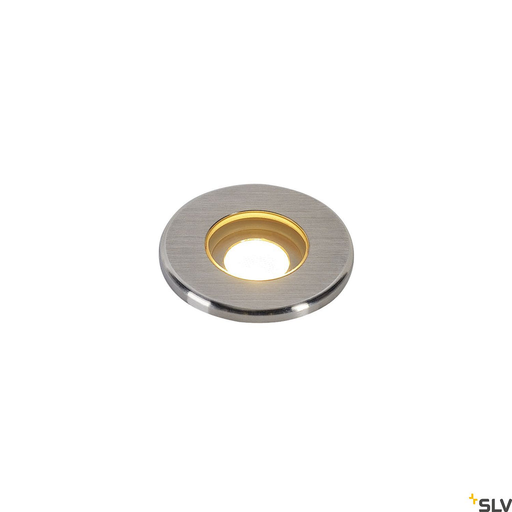 SLV DASAR LED MINI inground fitting, round, stainless steel 316, 2W LED, 3000K, 233540