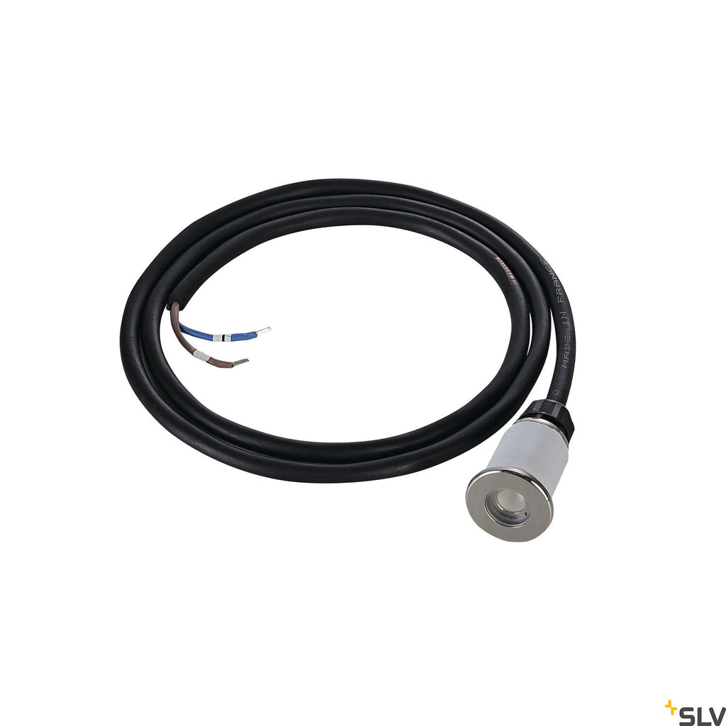 SLV DASAR LED MINI inground fitting, round, stainless steel 316, 2W LED, 3000K, 233540