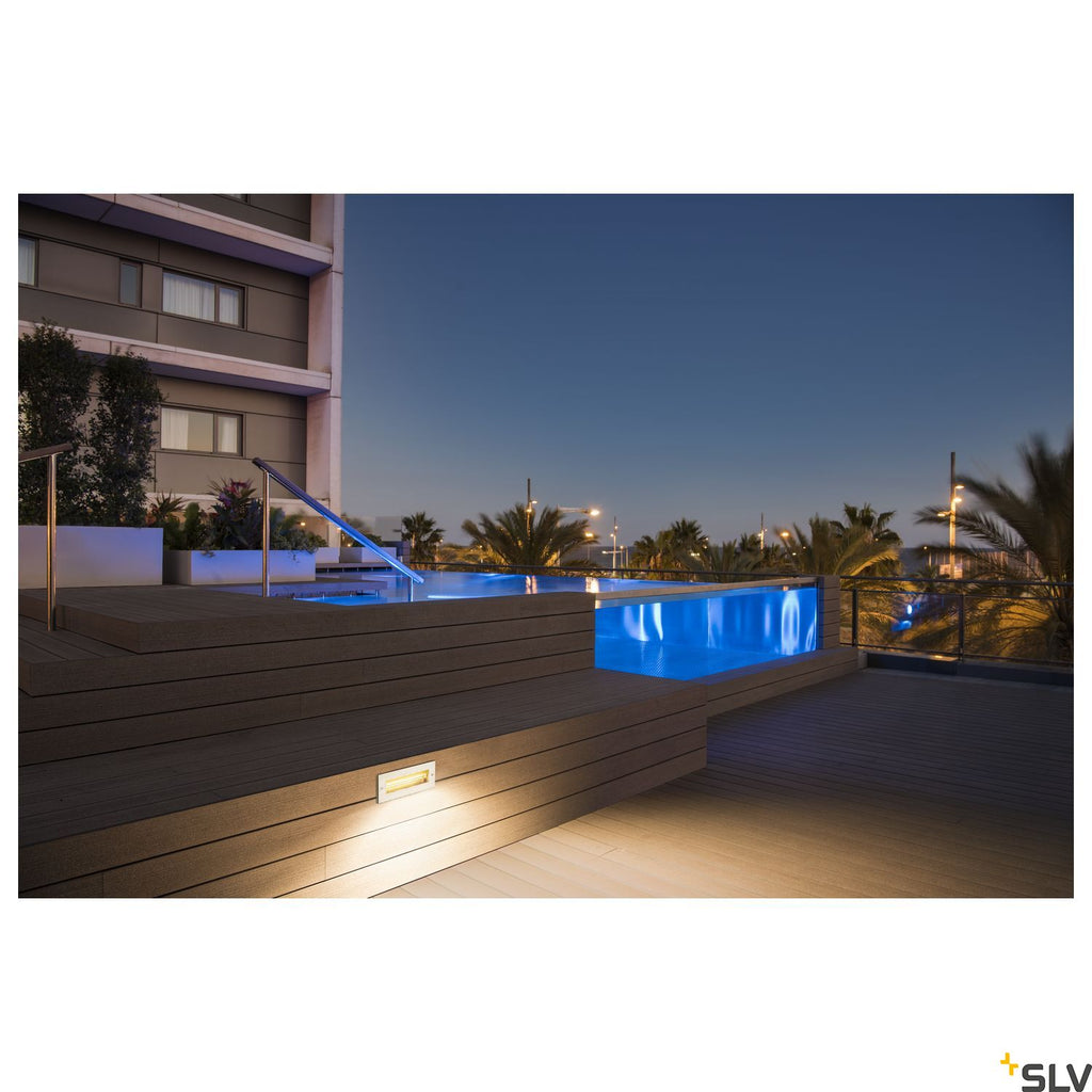 SLV BRICK, outdoor recessed wall light, LED, 3000K, stainless steel, 240V, IP67, 850lm, 10W 233660