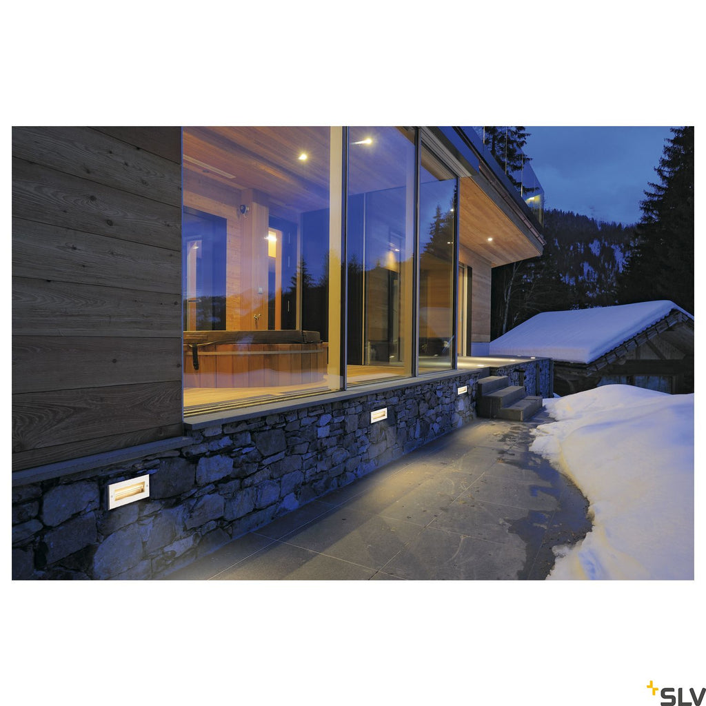 SLV BRICK, outdoor recessed wall light, LED, 3000K, stainless steel, 240V, IP67, 850lm, 10W 233660