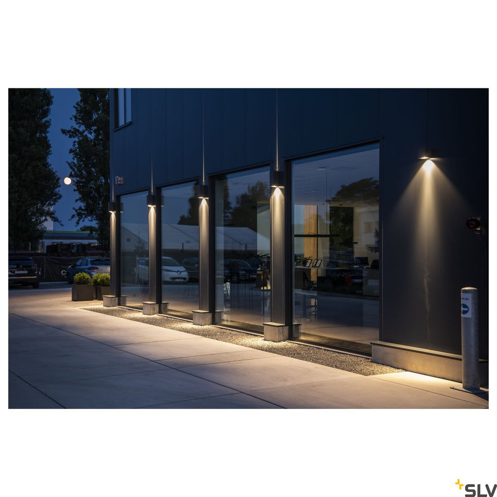 SLV BIG THEO WALL, outdoor wall light, double-headed, LED, 3000K, Flood up/Beam down, anthracite, W/H/D 13/29/13.5 cm 234515
