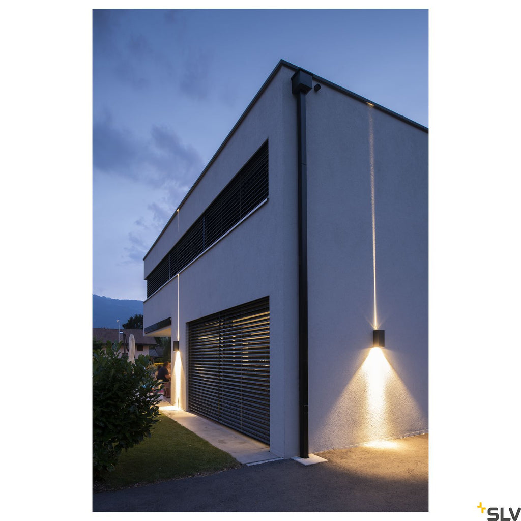 SLV BIG THEO WALL, outdoor wall light, double-headed, LED, 3000K, Flood up/Beam down, anthracite, W/H/D 13/29/13.5 cm 234515