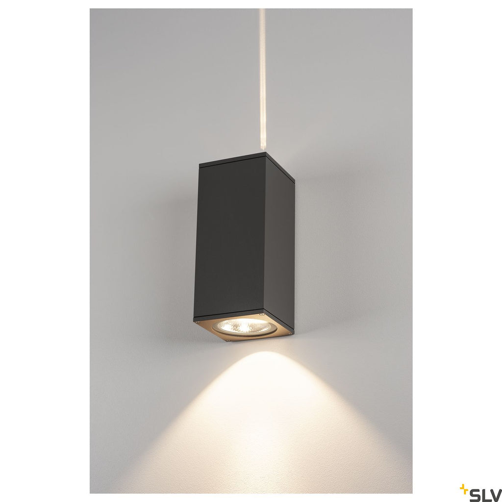 SLV BIG THEO WALL, outdoor wall light, double-headed, LED, 3000K, Flood up/Beam down, anthracite, W/H/D 13/29/13.5 cm 234515