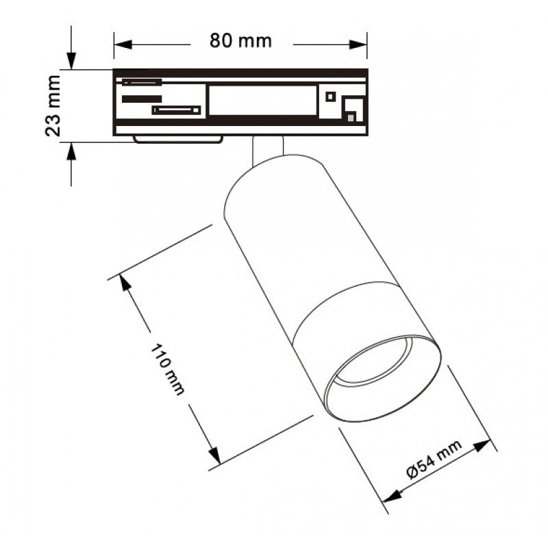 Shooter GU10 - Single Circuit Track Light Matt Black With Gold Baffle