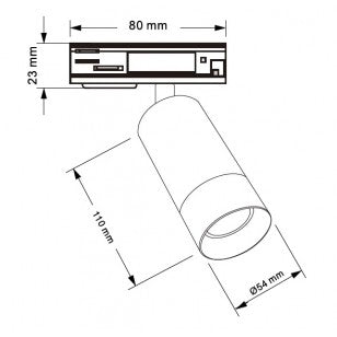 Single Circuit Track Light Matt White, Shooter GU10 - Honeycombed Louvre