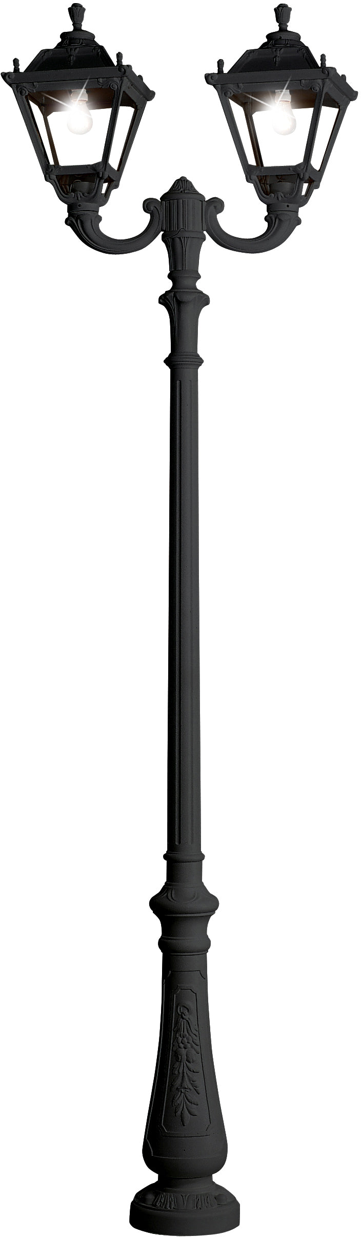 Fumagalli Asbac Tobia Nebo-Ofir 28W LED Opal Twin Head Post Bk Assembled Q35.202.R20.AY.C4L.M