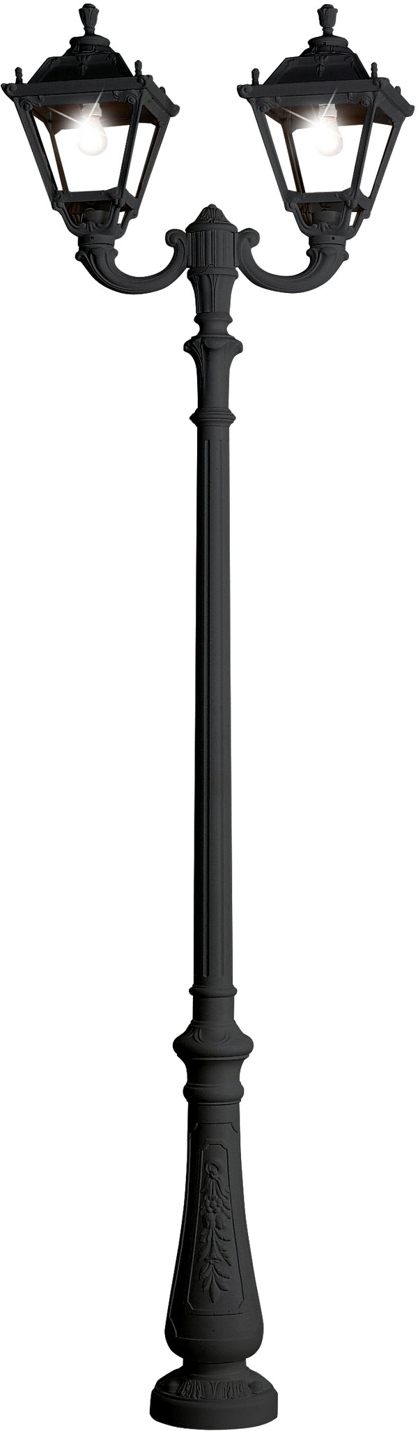 Fumagalli Asbac Tobia Nebo-Ofir 28W LED Opal Twin Head Post Bk Assembled Q35.202.R20.AY.C4L.M