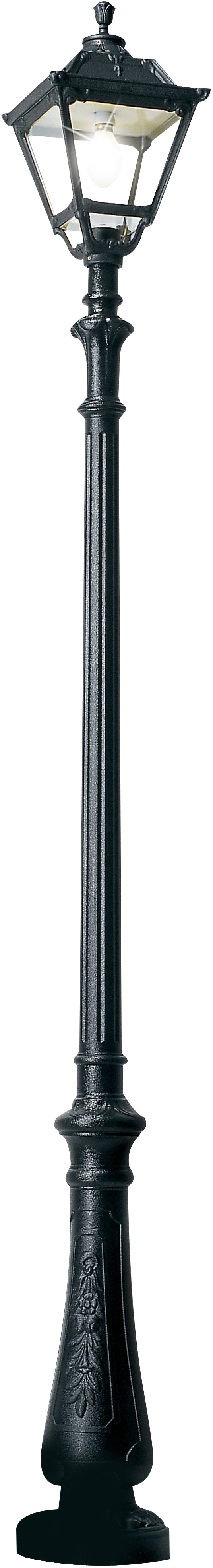 Fumagalli Asbac Tobia Nebo 40W LED Opal Post Lantern Bk Assembled Q35.202.AY.D4L.M